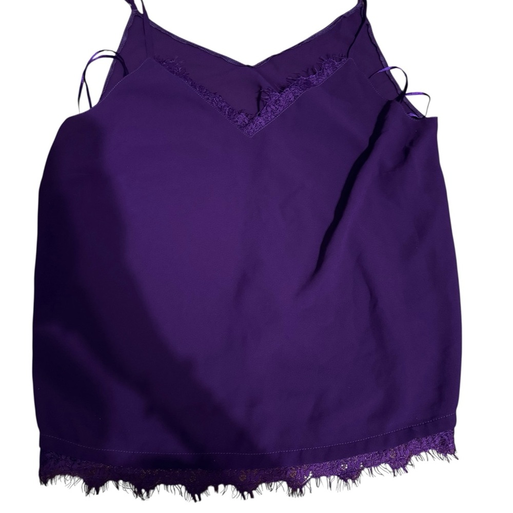 Purple Lace Trim Women's Top